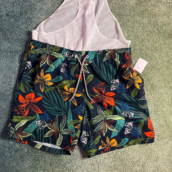Tropical Print Swim Trunks - Picture 4 of 4
